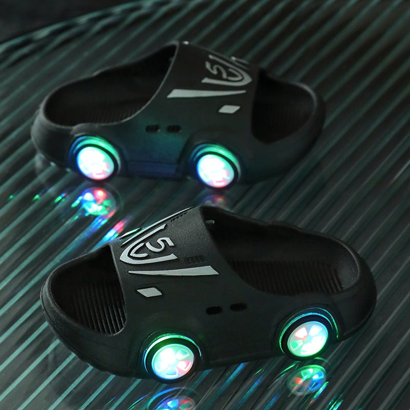 Children's slippers summer boys' and girls' home non-slip indoor handsome cartoon car kids' baby slippers  - Image 3