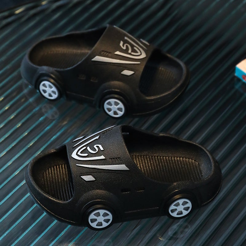 Children's slippers summer boys' and girls' home non-slip indoor handsome cartoon car kids' baby slippers  - Image 1