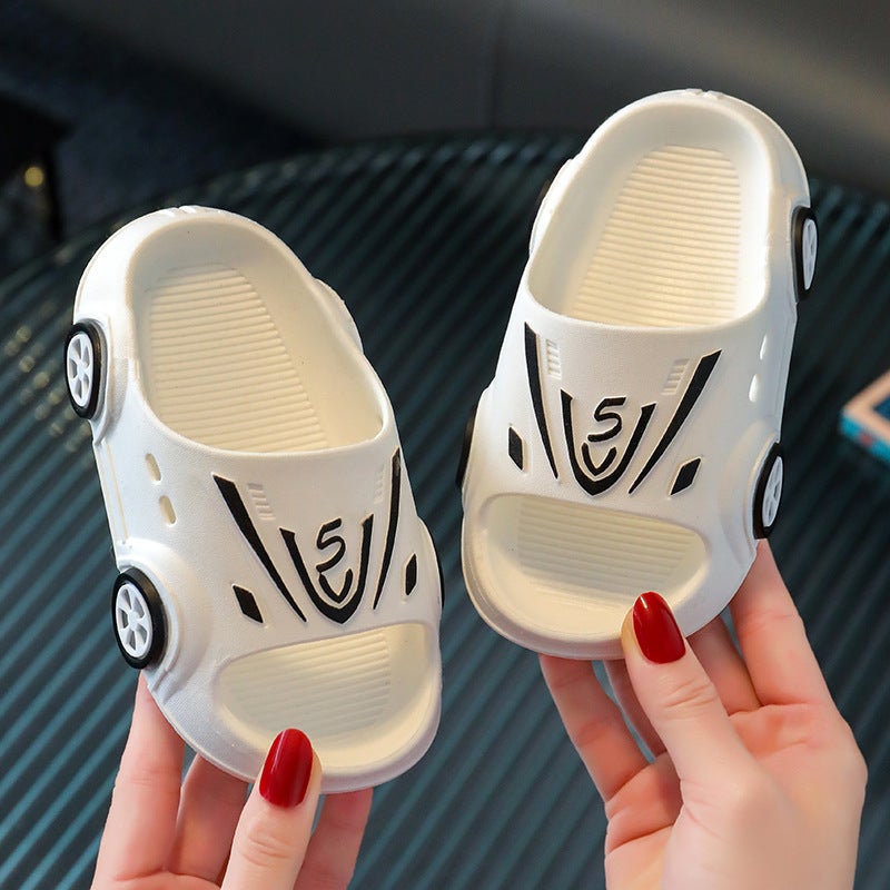 Children's slippers summer boys' and girls' home non-slip indoor handsome cartoon car kids' baby slippers  - Image 4