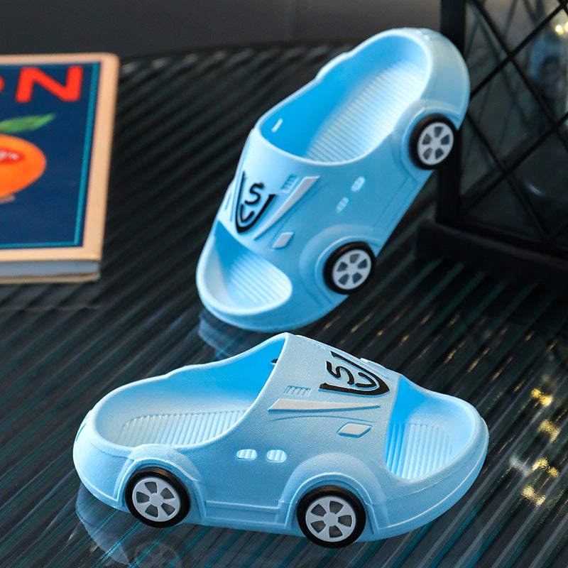 Children's slippers summer boys' and girls' home non-slip indoor handsome cartoon car kids' baby slippers  - Image 2