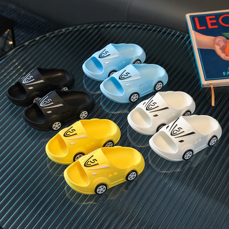 Children's slippers summer boys' and girls' home non-slip indoor handsome cartoon car kids' baby slippers  - Image 5