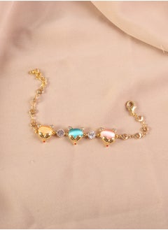 Platinum Bracelet Gold with Multicolored Foxy Zirconic Faces