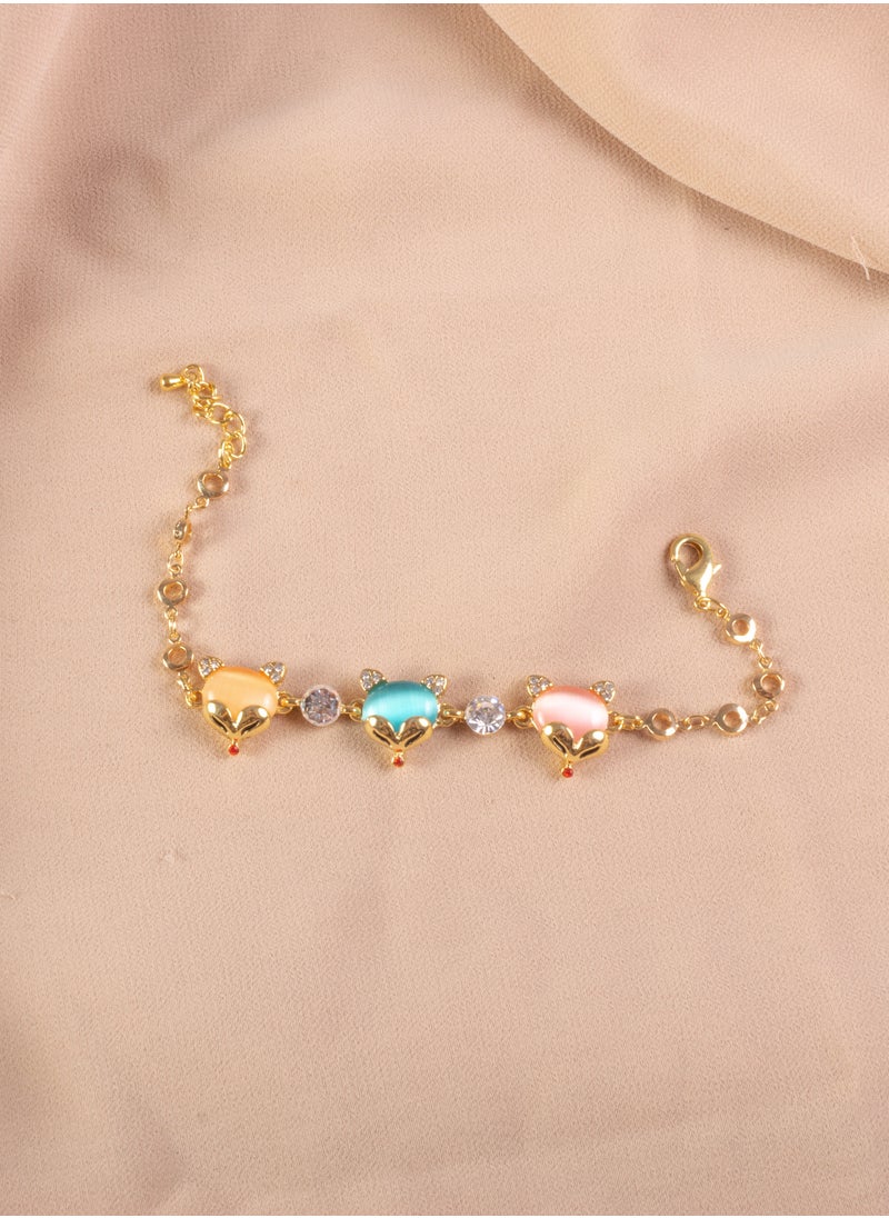 The Black Pearl Accessories - Platinum Bracelet Gold with Multicolored Foxy Zirconic Faces - Image 1