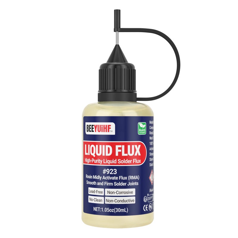 BEEYUIHF Liquid Solder Flux Dropper, Liquid Soldering Flux, No Clean Liquid Flux, Electrical Liquid Rosin Flux Solder, Liquid Flux Soldering Squeeze Bottle (30 mL/1.05Oz.) - Image 1