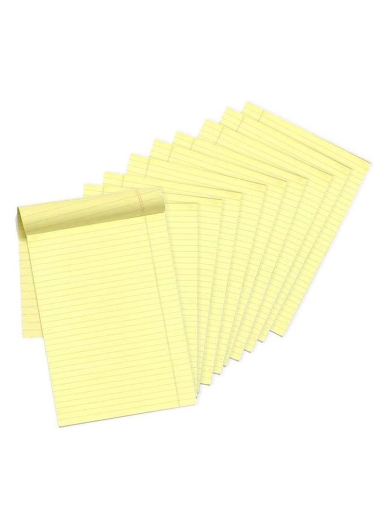 MARKQ A5 Single Line Writing Pad, 10 Pack Single line Legal Notepad, A5 Yellow Notebook Sheets for School, College, Office Supplies, 50 Sheets - Image 2