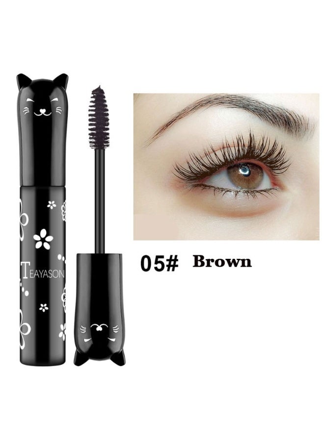 TEAYASON Silk Fiber Mascara , Liquid Colored Mascara Lash Extensions,Waterproof, Sweat-proof, Non-blooming, Long and Multi-color Base(Brown) - Image 1