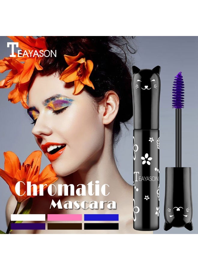 TEAYASON Silk Fiber Mascara , Liquid Colored Mascara Lash Extensions,Waterproof, Sweat-proof, Non-blooming, Long and Multi-color Base(Brown) - Image 4