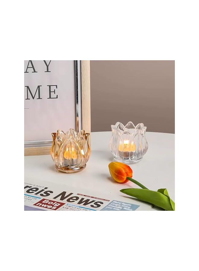 The Bros Clear Votive Candle Holders Set of 12,Clear Thick Glass Tea Light Candle Holder Bulk,Tealight Candle Jars for Wedding Table Decor,Party Supplies,Bridal Shower,Baby Shower,Tables Centerpieces - Image 2