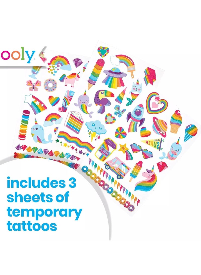 Ooly Ooly 50 Temporary Tattoos For Kids, Safe & Non-Toxic Kids Temporary Tattoo, Kids Party Favors for Kids 4-8, Goodie Bag Stuffers for Kids party Favors & Fun Birthday Decorations [Over the Rainbow] - Image 3