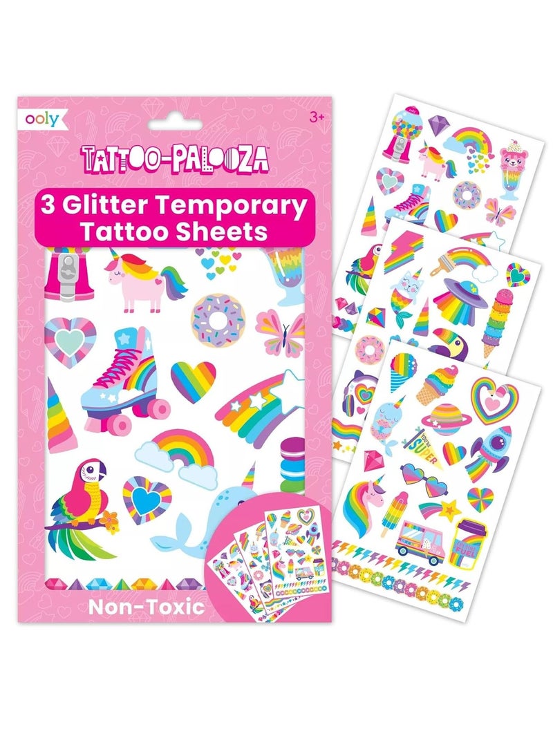 Ooly Ooly 50 Temporary Tattoos For Kids, Safe & Non-Toxic Kids Temporary Tattoo, Kids Party Favors for Kids 4-8, Goodie Bag Stuffers for Kids party Favors & Fun Birthday Decorations [Over the Rainbow] - Image 1