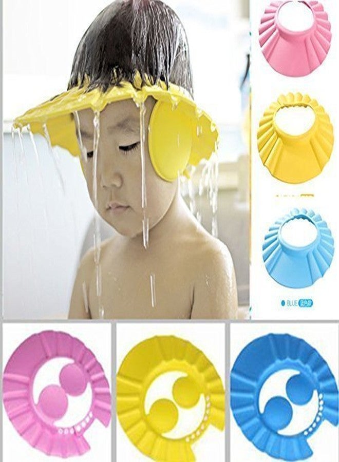 Vroxy Adjustable Baby Kids Children Shampoo Bath Bathing Shower Cap Hat Wash Hair Shield Hat (Multicolor) - 1 Piece - Image 2