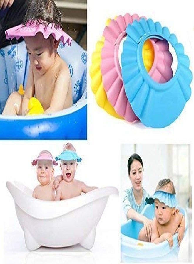 Vroxy Adjustable Baby Kids Children Shampoo Bath Bathing Shower Cap Hat Wash Hair Shield Hat (Multicolor) - 1 Piece - Image 5