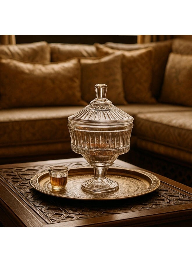 Elegant Multi-purpose clear glass candy and nut box - Image 1