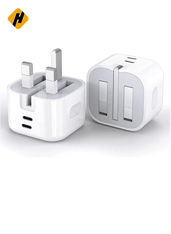 HuHa - For Nothing Phone 2 / Nothing Phone 1 Charger, 35W Dual Port USB C + USB C Charger Plug, Type C PD Adapter Travel GaN Fast Charger Power Adapter Foldable Phone Charger Plug - Image 1