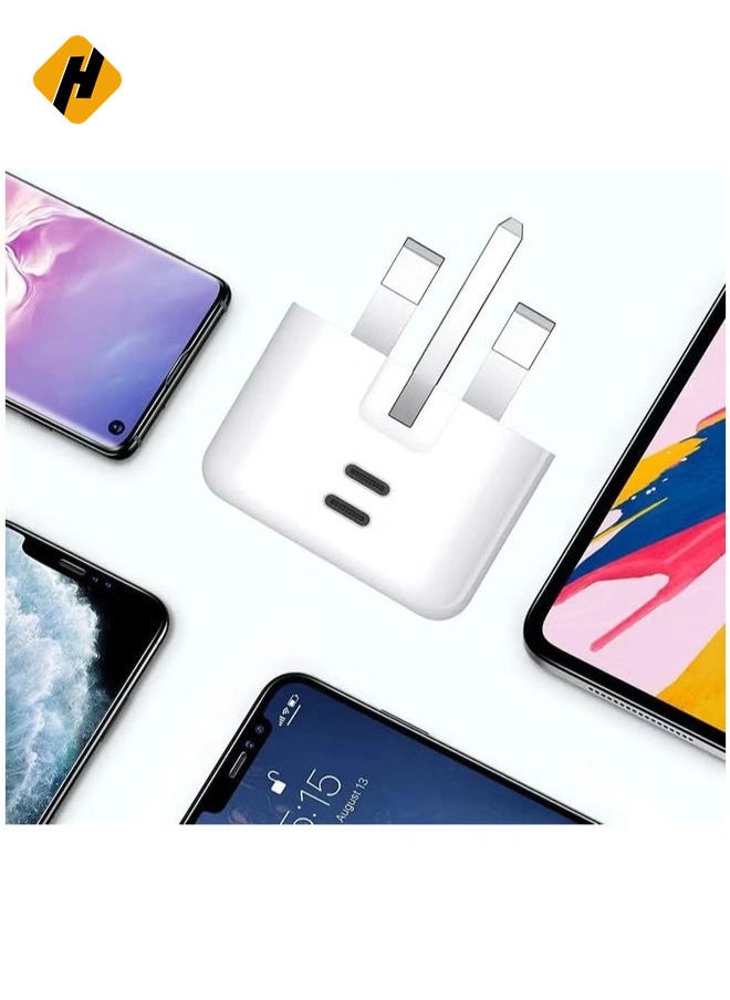 HuHa - For Nothing Phone 2 / Nothing Phone 1 Charger, 35W Dual Port USB C + USB C Charger Plug, Type C PD Adapter Travel GaN Fast Charger Power Adapter Foldable Phone Charger Plug - Image 1