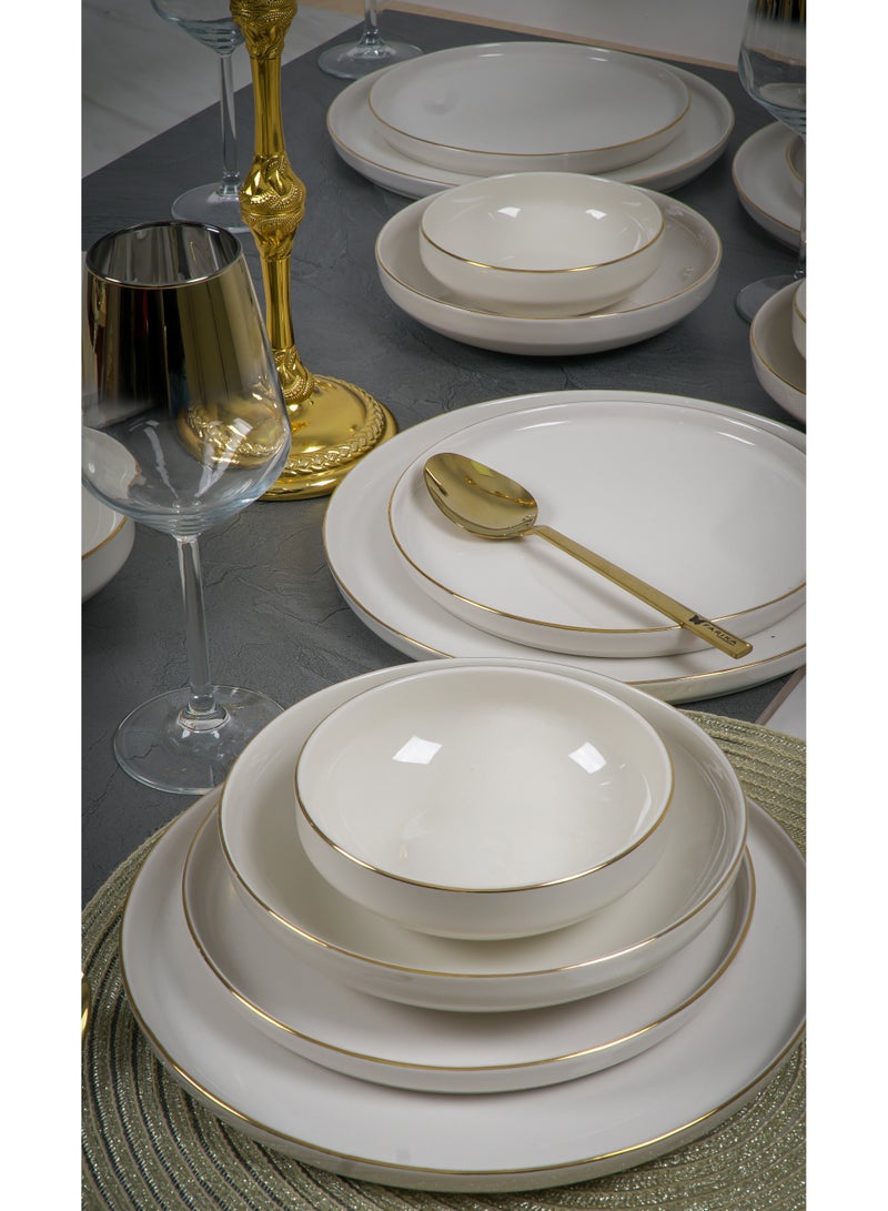 فاريكا البورسلين طقم عشاء رُويا المذهّب بالذهب 24 قطعة لـ6 أشخاص من البورسلان - Image 1