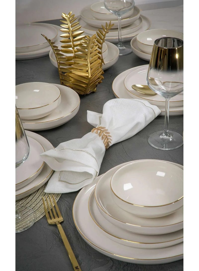 فاريكا البورسلين طقم عشاء رُويا المذهّب بالذهب 24 قطعة لـ6 أشخاص من البورسلان - Image 5
