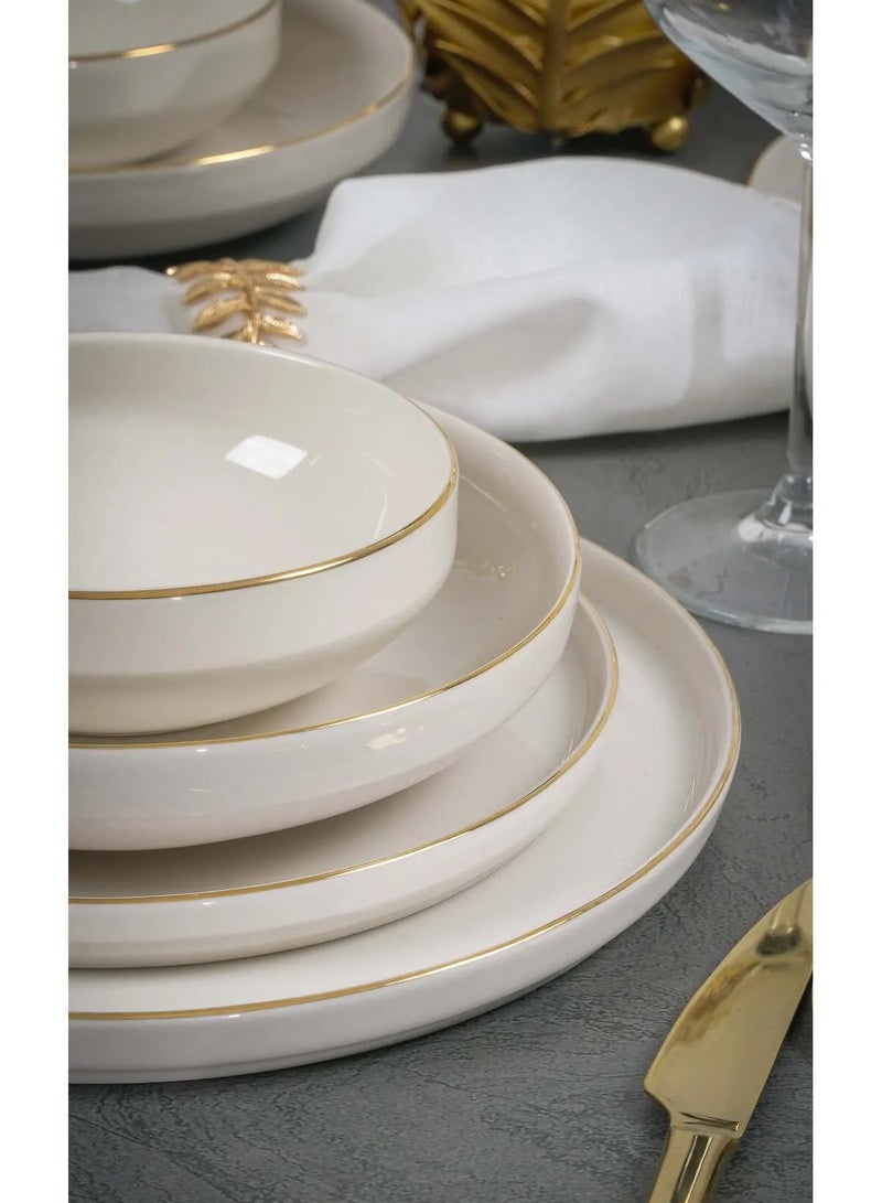 فاريكا البورسلين طقم عشاء رُويا المذهّب بالذهب 24 قطعة لـ6 أشخاص من البورسلان - Image 3