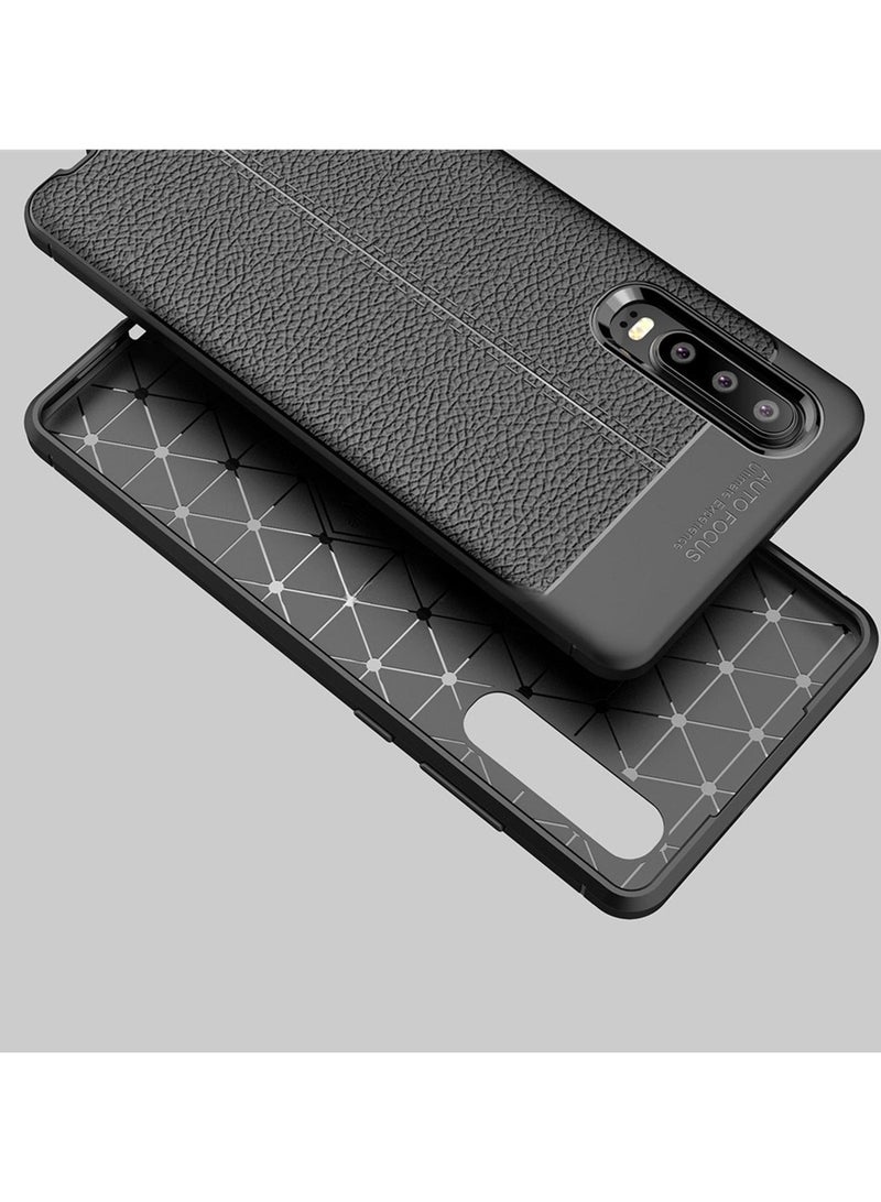 أوتو فوكس جراب حمايه سيليكون تصميم2 مقاوم للصدمات حمايه للكاميرا متوافق مع Huawei P30 (اسود) - Image 2
