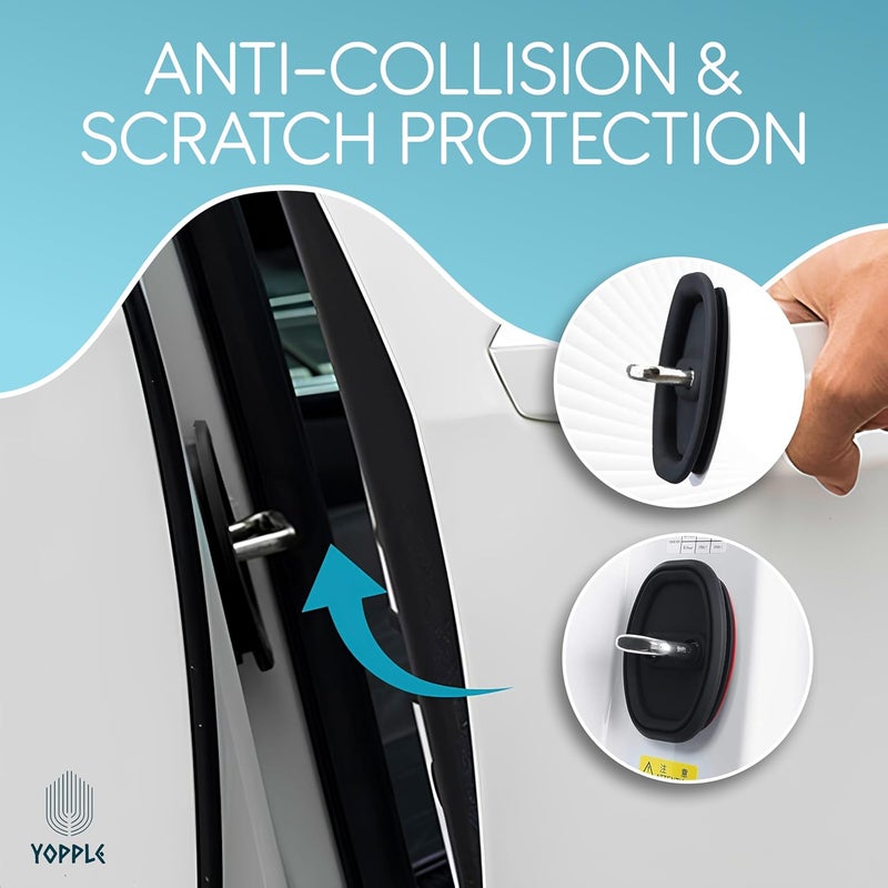 Yopple Silicone Car Door Latch Protective Covers – Waterproof, Thickened Lock Buckle Guard for Silent Shock Absorption – Universal Fit for Vehicle Door Lock Protection (Pack of 2) - Image 4