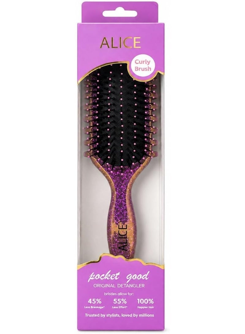 Alice - Brush, Curly Hair Brush Styling, Wet & Dry Detangler Hair Brush, The Essential Tool For Shaping & Styling Your Curls, Achieve Perfectly Defined AS-502 Purple - Image 1