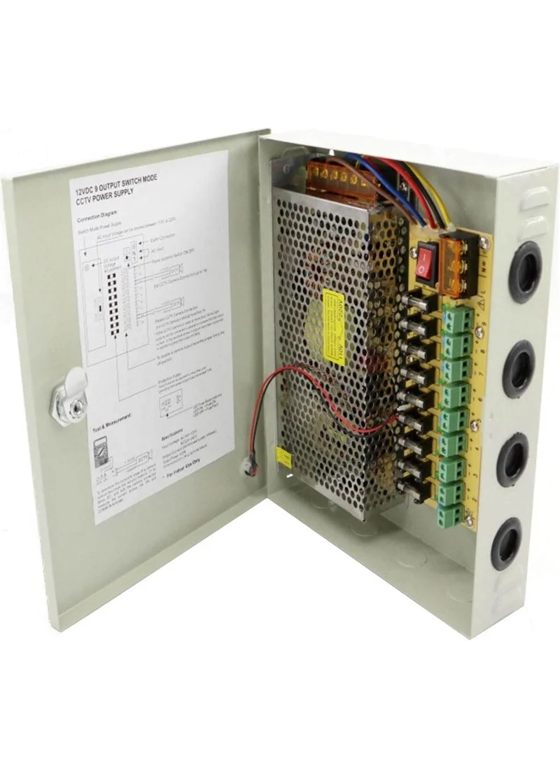 Mervesan Cctv Camera Power Supply 60W 9 Port Ms-9p Ups