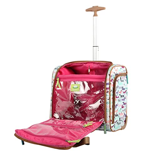 Lily Bloom Designer 15 Inch Carry On - Weekender Overnight Business Travel Luggage - Lightweight 2- Roller Wheels Suitcase - Under Seat Rolling Bag for Women (Totally Paw Some, One Size) - Image 5
