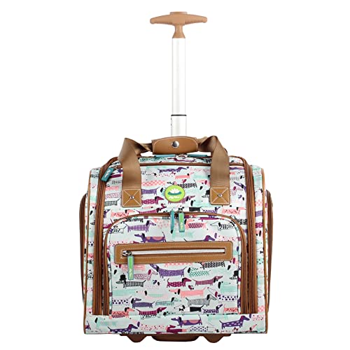 Lily Bloom Designer 15 Inch Carry On - Weekender Overnight Business Travel Luggage - Lightweight 2- Roller Wheels Suitcase - Under Seat Rolling Bag for Women (Totally Paw Some, One Size) - Image 2