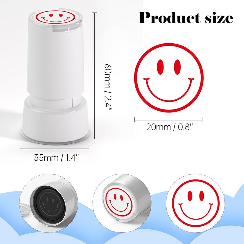 WAHXIAOSW Self-Inking Smiley Face Stamp for Teachers, Hand Stamps for Events and Classrooms, Teacher Stamps for Schools, Greeting Cards, Loyalty Cards, and Scrapbooks - Image 2