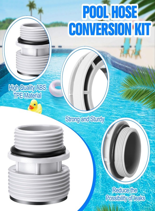 DoubleFill 3 Way Swimming Pool Diverter Valve Hose Adapter with Hose Clamps Replacement Slip Valve Filter Hose Conversion Kit with Seal Ring for 1 1/4'' or 1 1/2'' Filter Ports (White,Hose Adapter) - Image 4