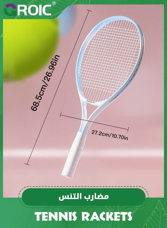 GROIC مضرب تنس للبالغين، مضرب تنس مقاس 27 بوصة يتضمن كرات تنس وحقيبة تنس، مجموعة مضارب تنس للمبتدئين والطلاب المتدربين - Image 5
