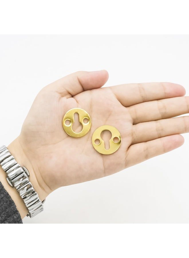 Adyoney 40Pcs 25mm / 1" Gold Metal Circular Keyhole Hangers with Screws, Round Keyhole Hanging Films Shelf Brackets, Picture Frame Hanging for Picture Frame Plate - Image 4