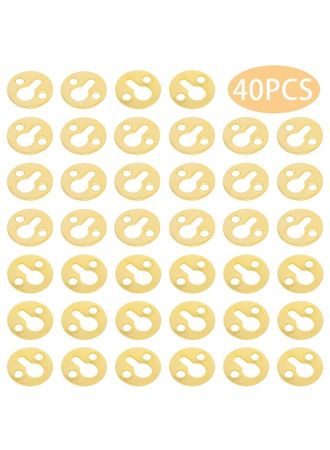 Adyoney 40Pcs 25mm / 1" Gold Metal Circular Keyhole Hangers with Screws, Round Keyhole Hanging Films Shelf Brackets, Picture Frame Hanging for Picture Frame Plate - Image 3