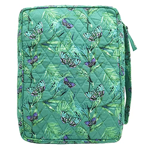 DIWI Quilted Bible Cover Large Sizes 10 X 7 X 275 Inches Good Book Case Teal Color L C1 Butterfly Green - Image 3