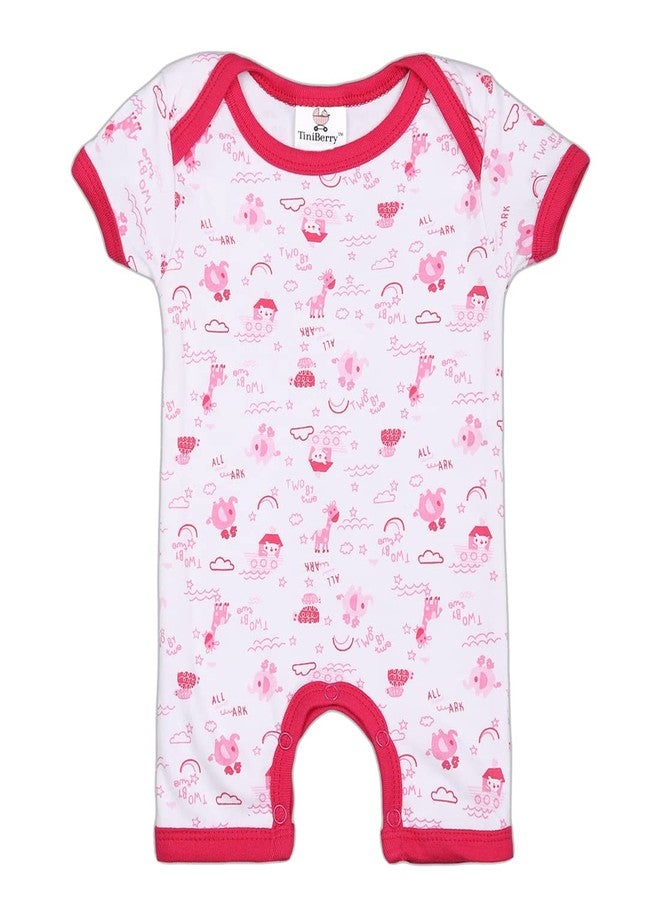 TiniBerry100% Cotton Rompers/Sleepsuits/Jumpsuit/Night Suits for Baby Boys & baby Girls, New-Born, infants, Pack of 3 Combo (3-6 Months, Rani) - Image 3