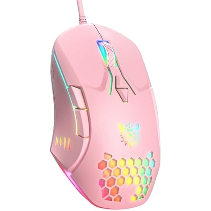 rayihni GAMING MOUSE, WIRED PC ENTRY LEVEL MOUSE WITH RGB BACKLIT AND ADJUSTABLE DPI, ERGONOMIC OFFICE LAPTOP MOUSE, COMPUTER GAMER MOUSE WITH 7 RESPONSIVE BUTTONS FOR WINDOWS/MAC/LINUX/CHROME - Image 1