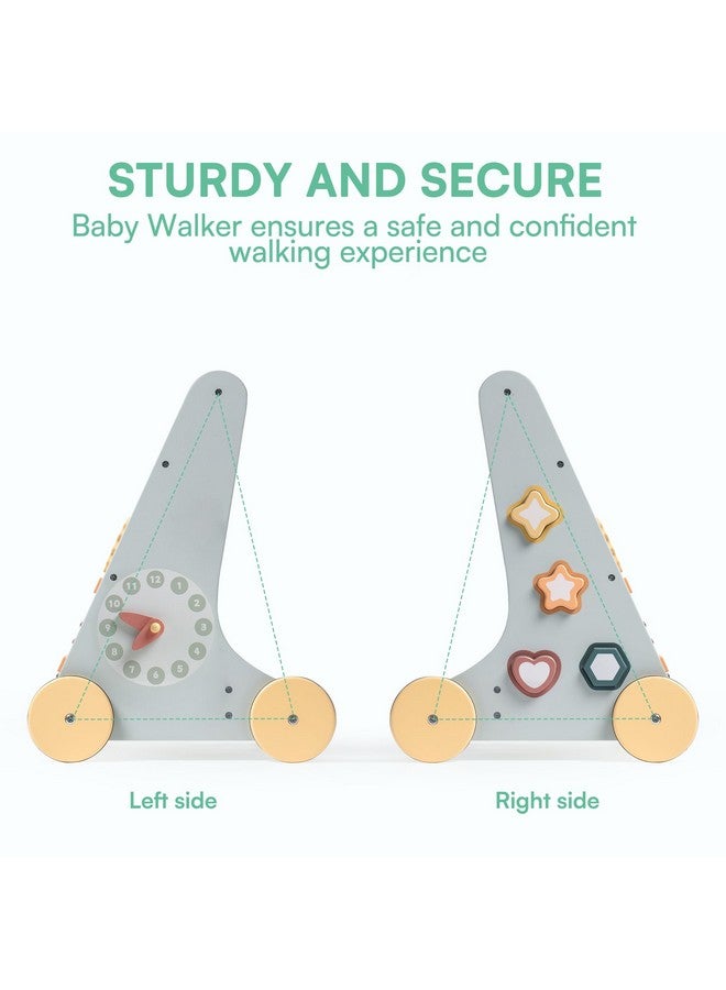 ROBOTIME Wooden Baby Walker, Wooden Push Walker with Wheels, Montessori Push Toys for Babies Learning to Walk, Baby Walkers Activity Center for Boys and Girls - Image 5