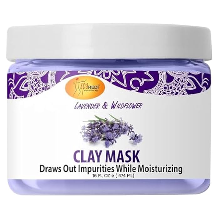 SPA REDI - Clay Mask, Lavender and Wildflower, 16 Oz - Pedicure and Body Deep Cleansing, Skin Pore Purifying, Detoxifying and Hydrating - Image 1