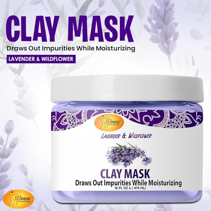 SPA REDI - Clay Mask, Lavender and Wildflower, 16 Oz - Pedicure and Body Deep Cleansing, Skin Pore Purifying, Detoxifying and Hydrating - Image 3