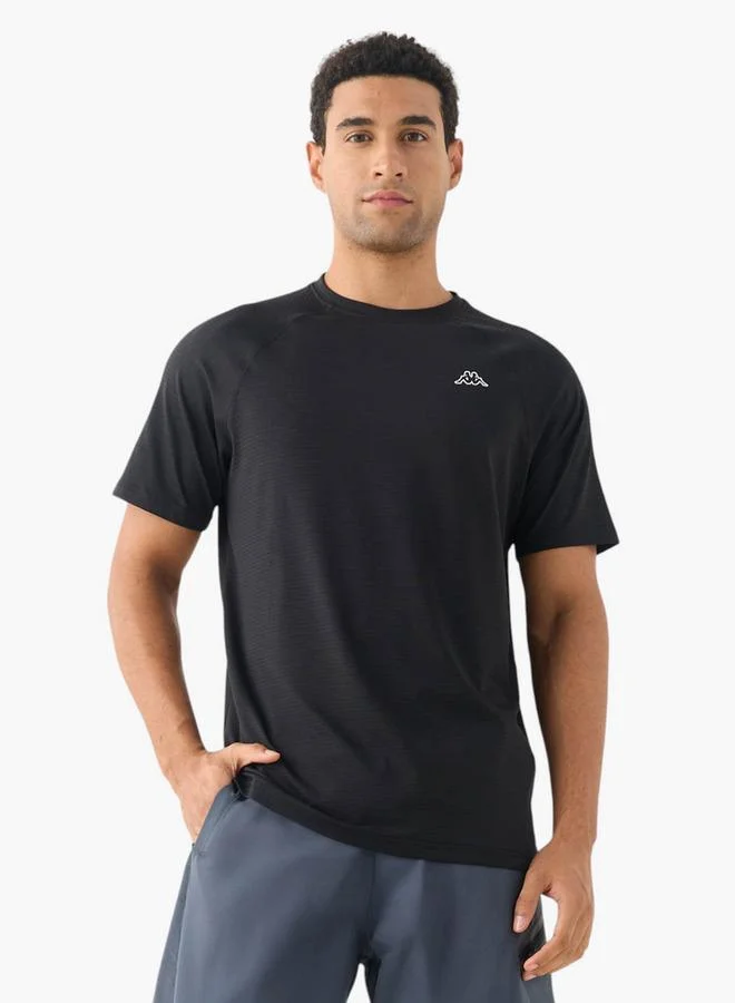 Kappa Logo Print Crew Neck T-shirt with Raglan Sleeves