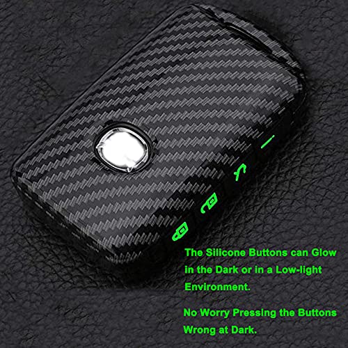 Muxkenper Key Fob Cover Case Fit for 2019-2021 Mazda 3, Mazda 3 Hatchback, Mazda CX4 CX5 CX8 CX9 CX-30, Mazda 6 WAZSKE11D01 Keyless Entry Remote Case Holder ABS Carbon Fiber Pattern (Black) - Image 3