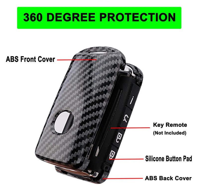 Muxkenper Key Fob Cover Case Fit for 2019-2021 Mazda 3, Mazda 3 Hatchback, Mazda CX4 CX5 CX8 CX9 CX-30, Mazda 6 WAZSKE11D01 Keyless Entry Remote Case Holder ABS Carbon Fiber Pattern (Black) - Image 4