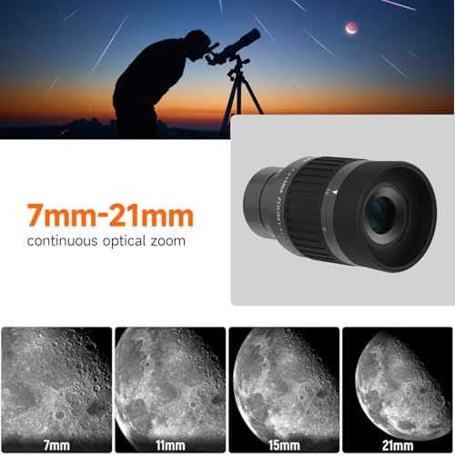 SVBONY SV135 125 Zoom Eyepiece Zoom 7 to 21mm Telescope Eyepiece 5 Element 3 Group Telescope Accessories for Astronomic Telescopes Visual Planetary Nebula - Image 3