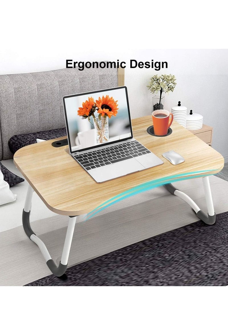 Yuwell Laptop Desk For Bed or Couch, Lap Desk, Working in Bed Desk, Home Office Desks, Breakfast Tray, Desk With Cup Holder, Watching Movies in Bed, Laptop Stand Foldable Legs Desk - Image 2
