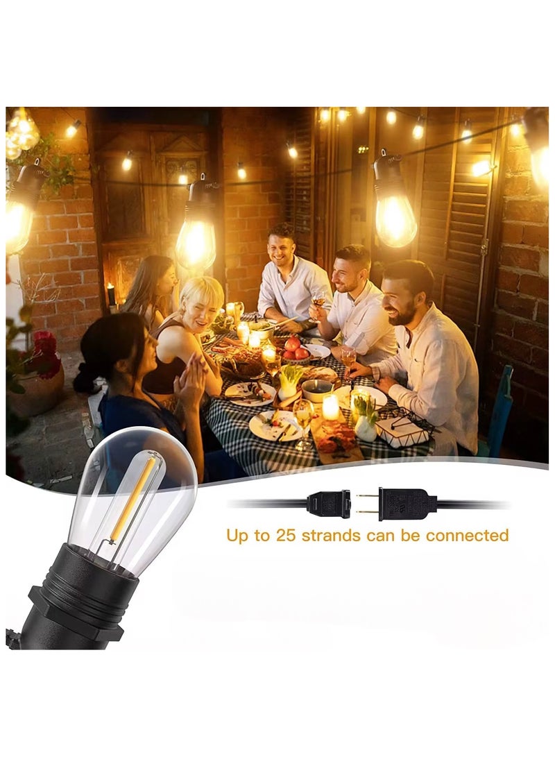 Generic Patio String Lights 10M Led String Lights Outdoor 20 Plastic Edison Bulbs Warm White String Lights Outdoor IP54 Waterproof Hanging Light Strings For Wedding Patio Indoor Outdoor Party Garden - Image 3