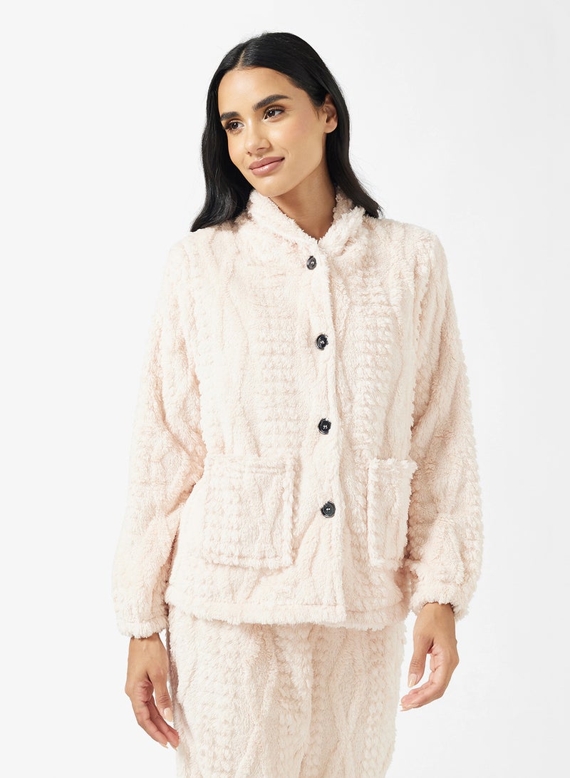 Ginger Cable Knit Button Down Top & Pant Lounge Set - Image 3