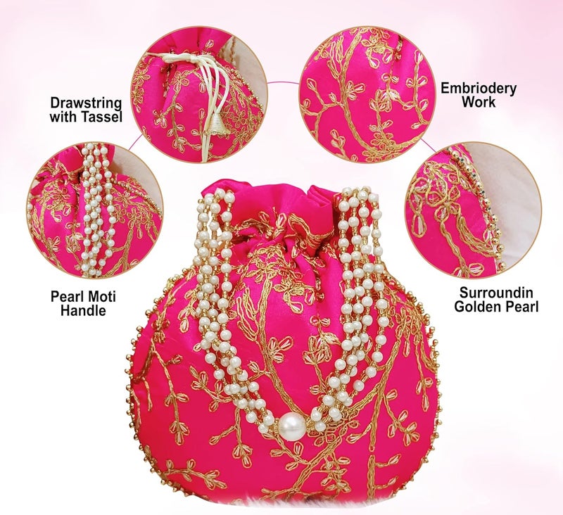 Trendifly Return Gift Potli bag for women bulk wholesale embroidery wedding bridal batua purse for guest gifting - Image 3