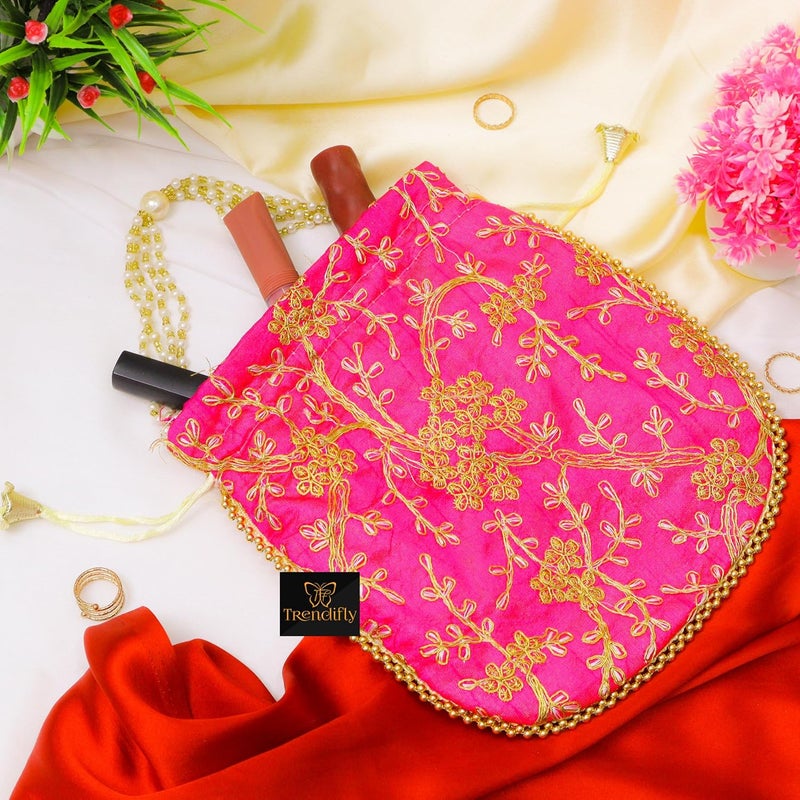 Trendifly Return Gift Potli bag for women bulk wholesale embroidery wedding bridal batua purse for guest gifting - Image 2