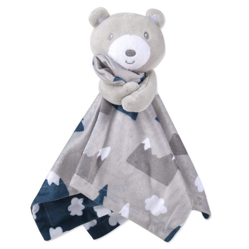 Baby Essentials Minky Animal Snuggler Lovey Blanket for Kids Babies Boys Girls Gender Neutral Security Blanket with Stuffed Animal Beloved Snowcap Bear 