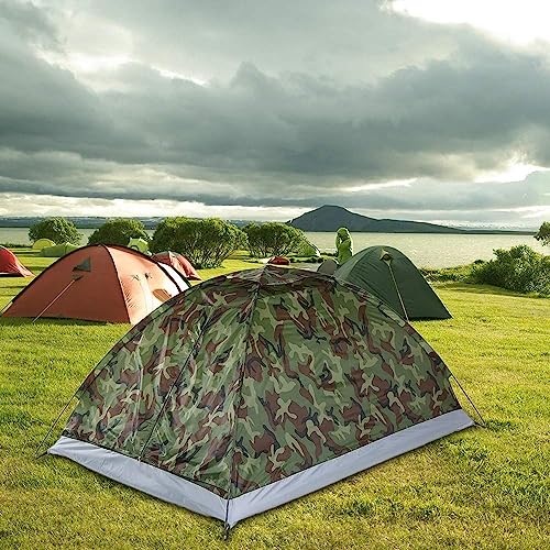 Harions Polyester Portable Foldable Military Picnic Camping Waterproof 2/4 Person Dome Tent (Army Green) (4 Person) - Image 3